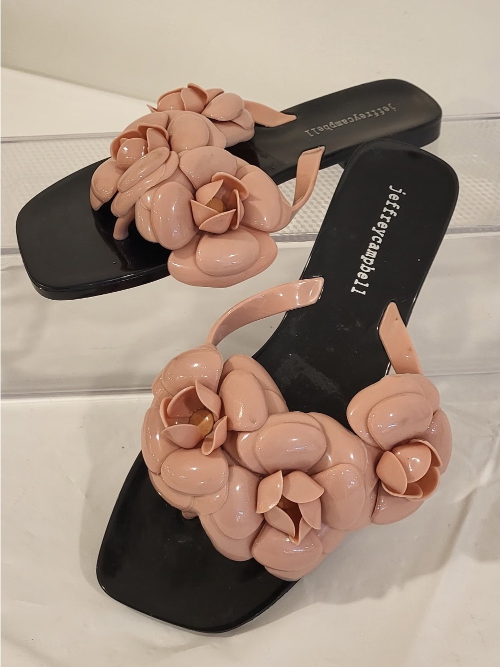 JEFFREY CAMPBELL Floralee blush floral thong sandals